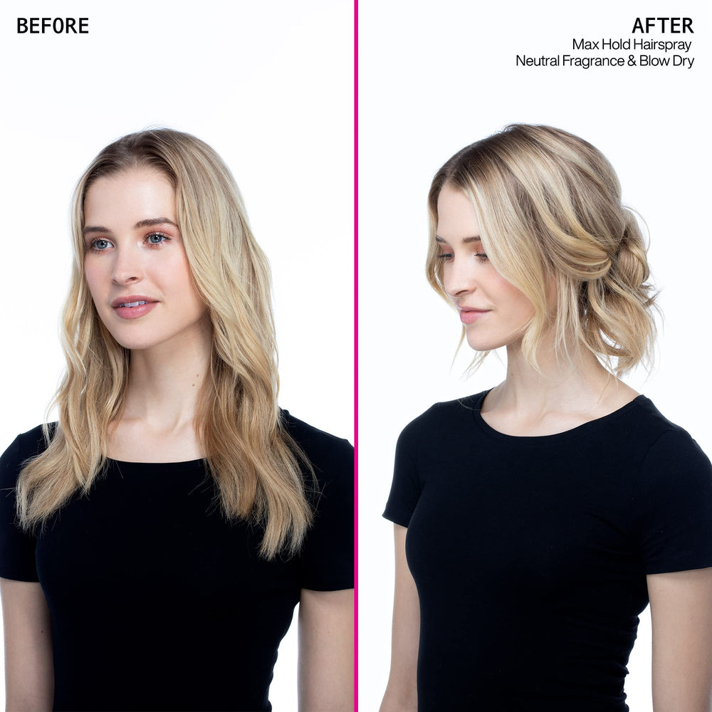 Redken Max Hold Neutral Hairspray 32 nozzle close-up shows tri-actuator for a fine mist.