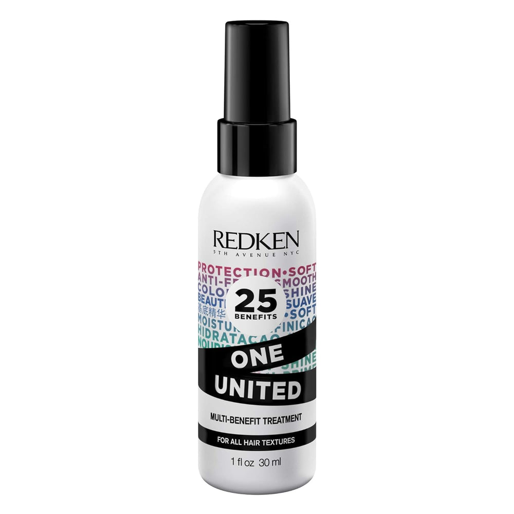 Redken One United: botella con spray multi-beneficios que protege y desenreda el cabello.