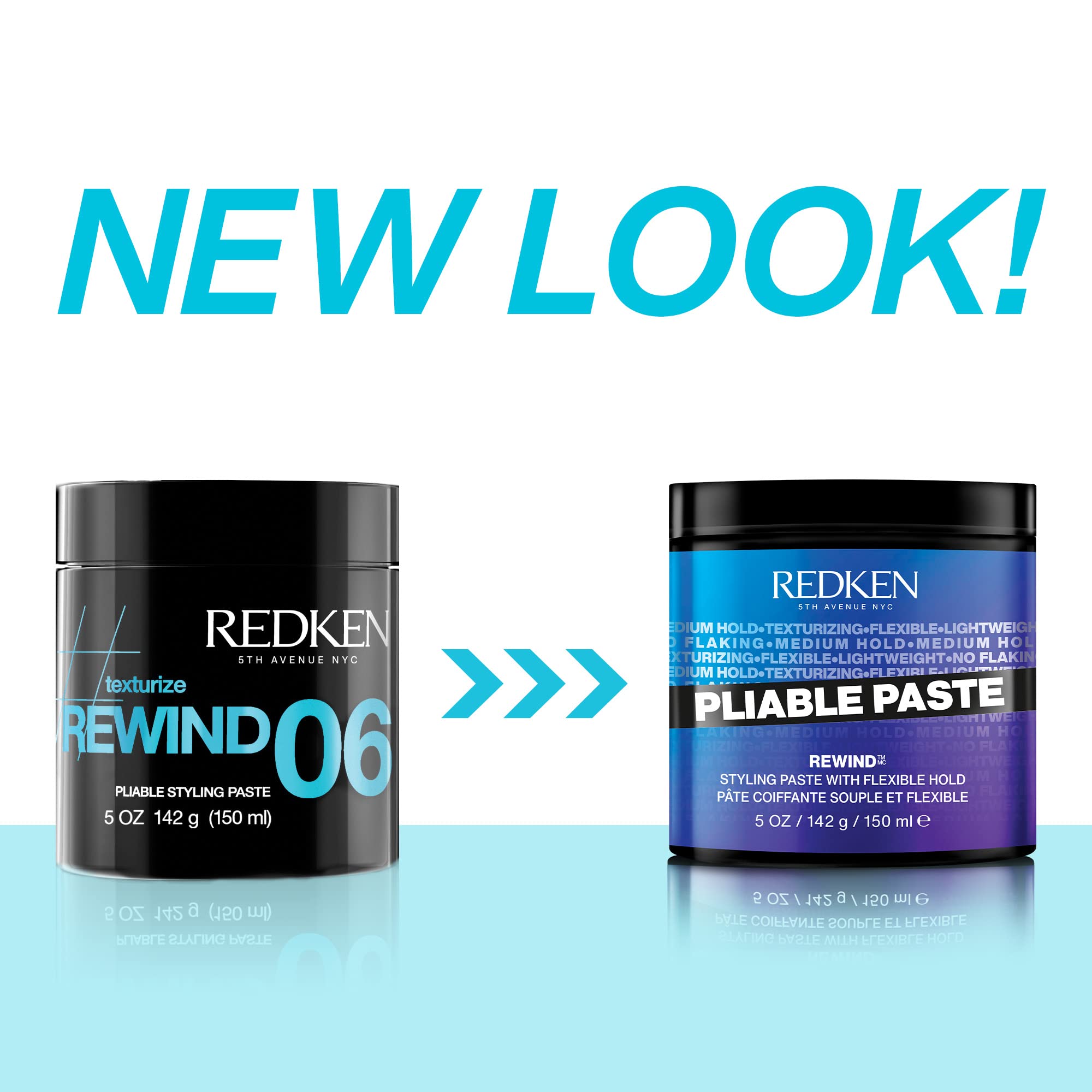 Redken Pliable Paste dispenser demonstrates easy, controlled application for flexible hold.