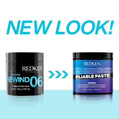 Redken Pliable Paste dispenser demonstrates easy, controlled application for flexible hold.