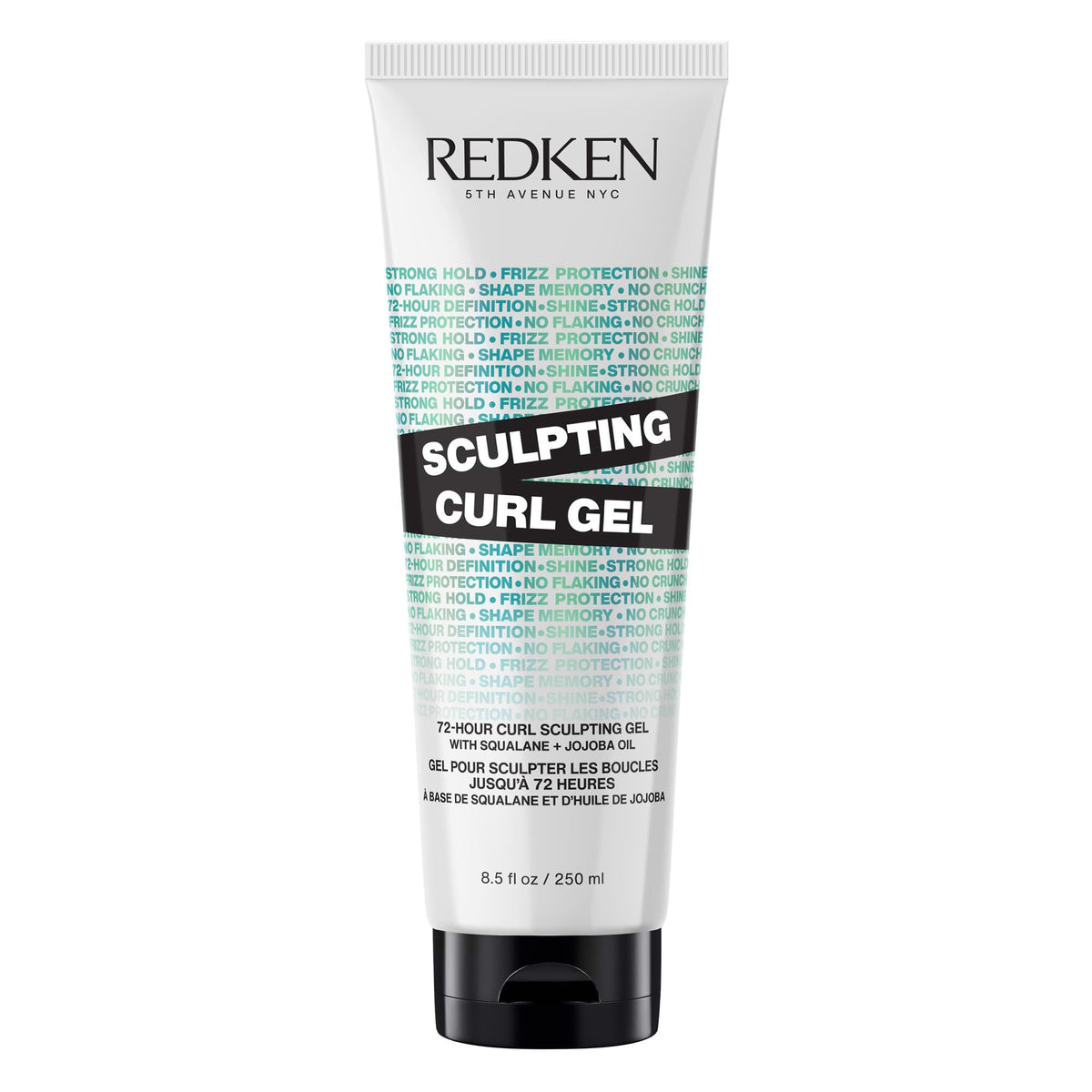 Redken Sculpting Curl Gel bottle close-up for defined, frizz-free curls.