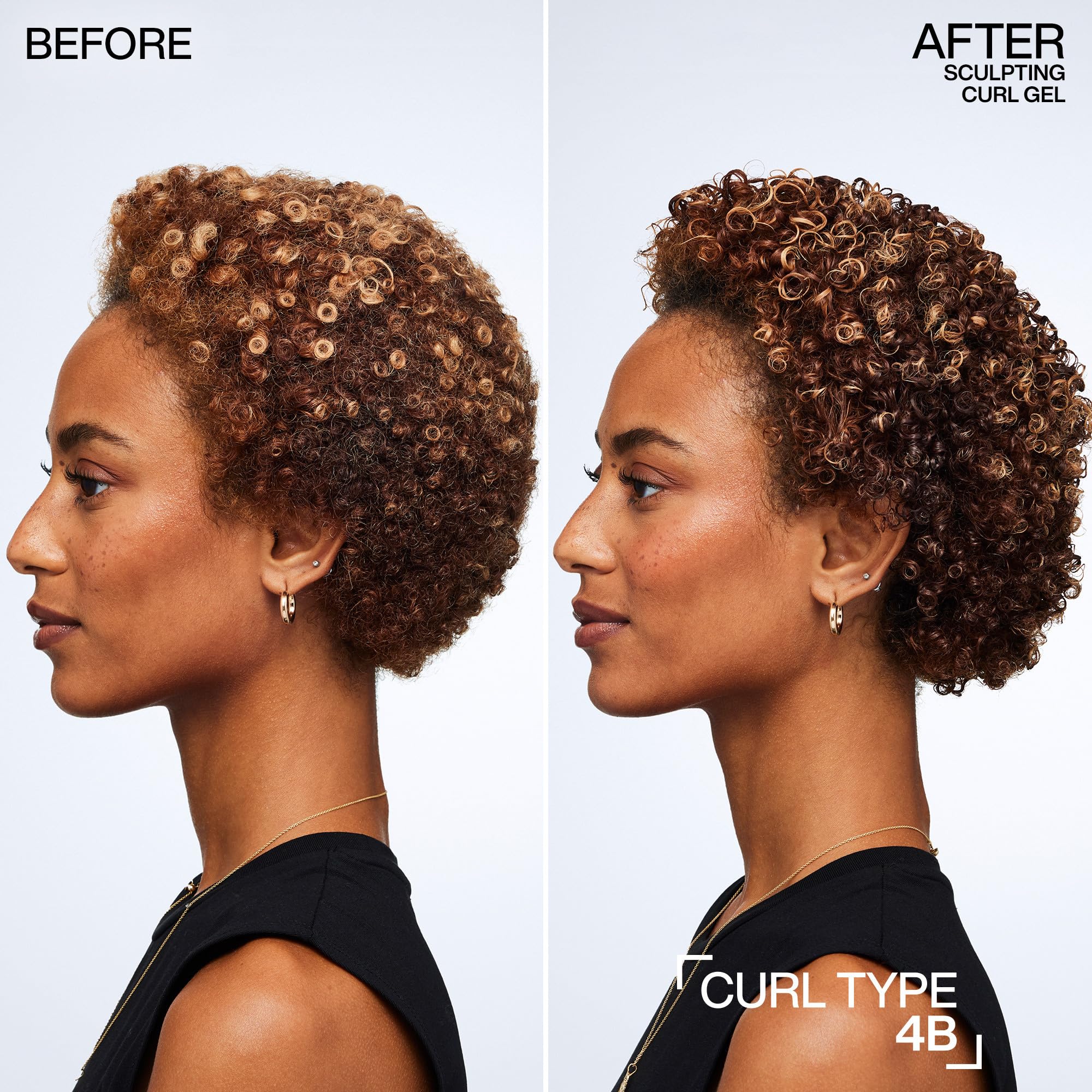 Wet curls with Redken Sculpting Curl Gel in styling phase.