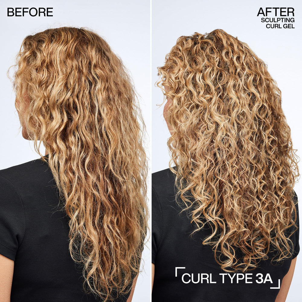 Defined curls achieved with Redken Sculpting Curl Gel.