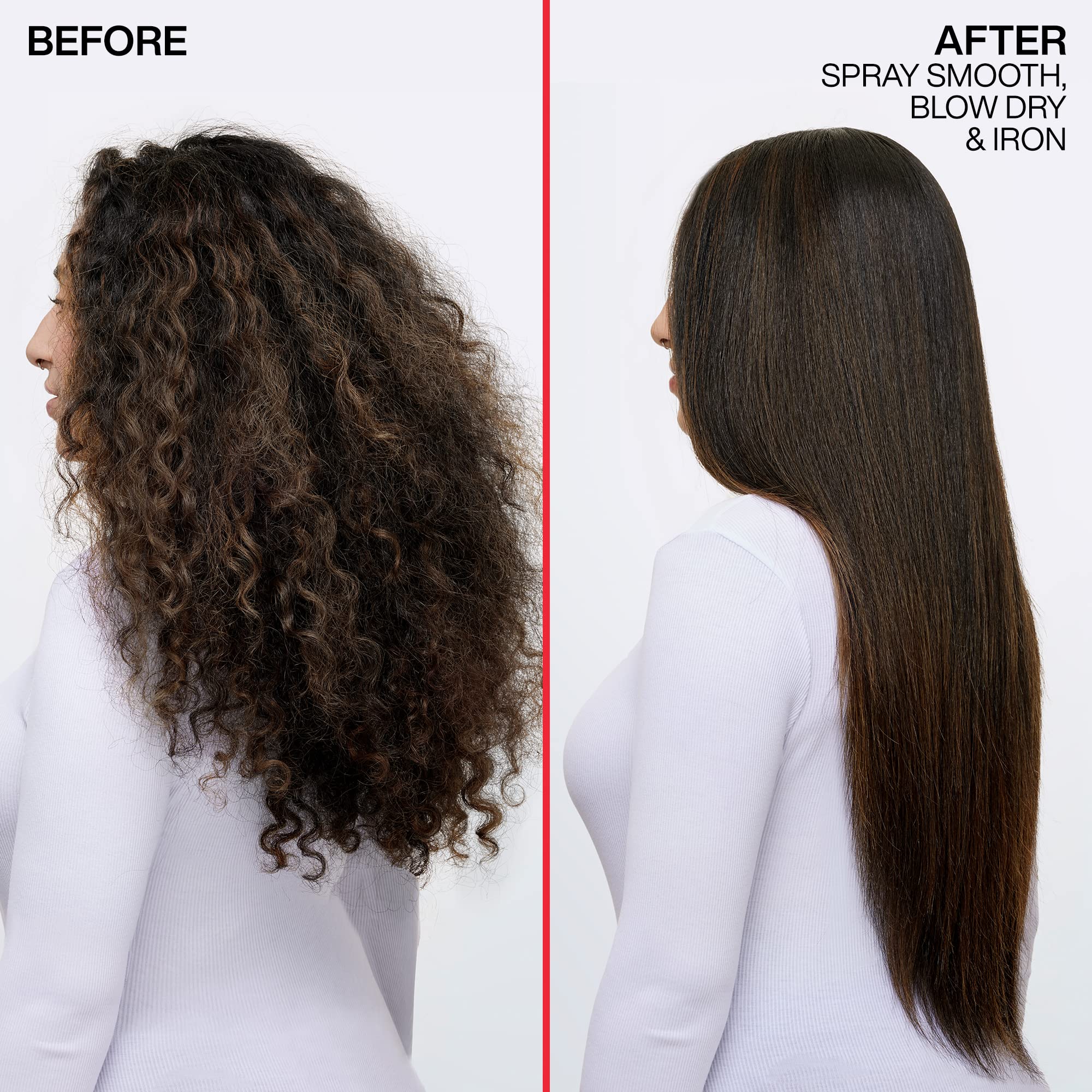 Redken Spray Smooth: cabello liso con acabado suave y brillante.