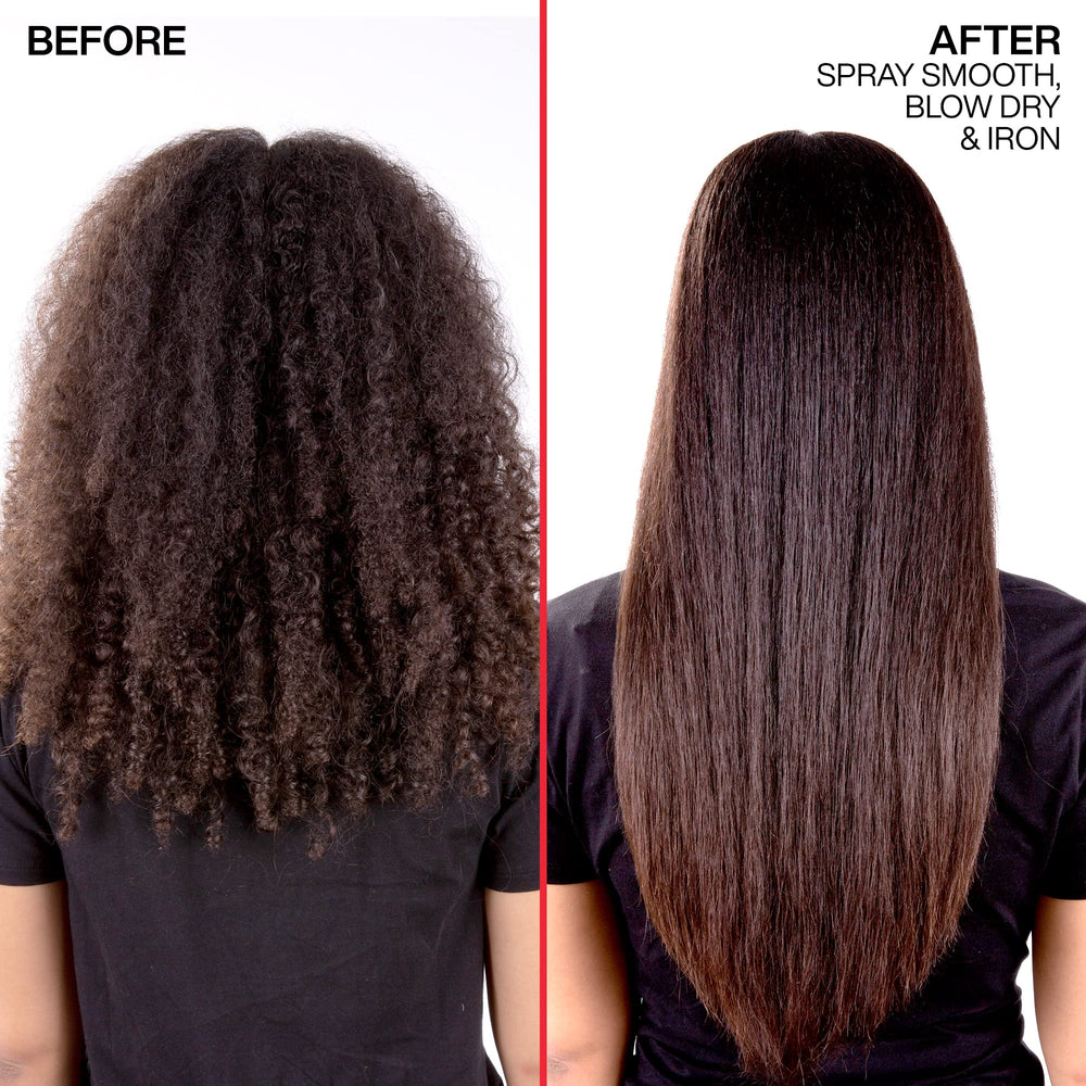Redken Spray Smooth: secado o plancha para un resultado liso.