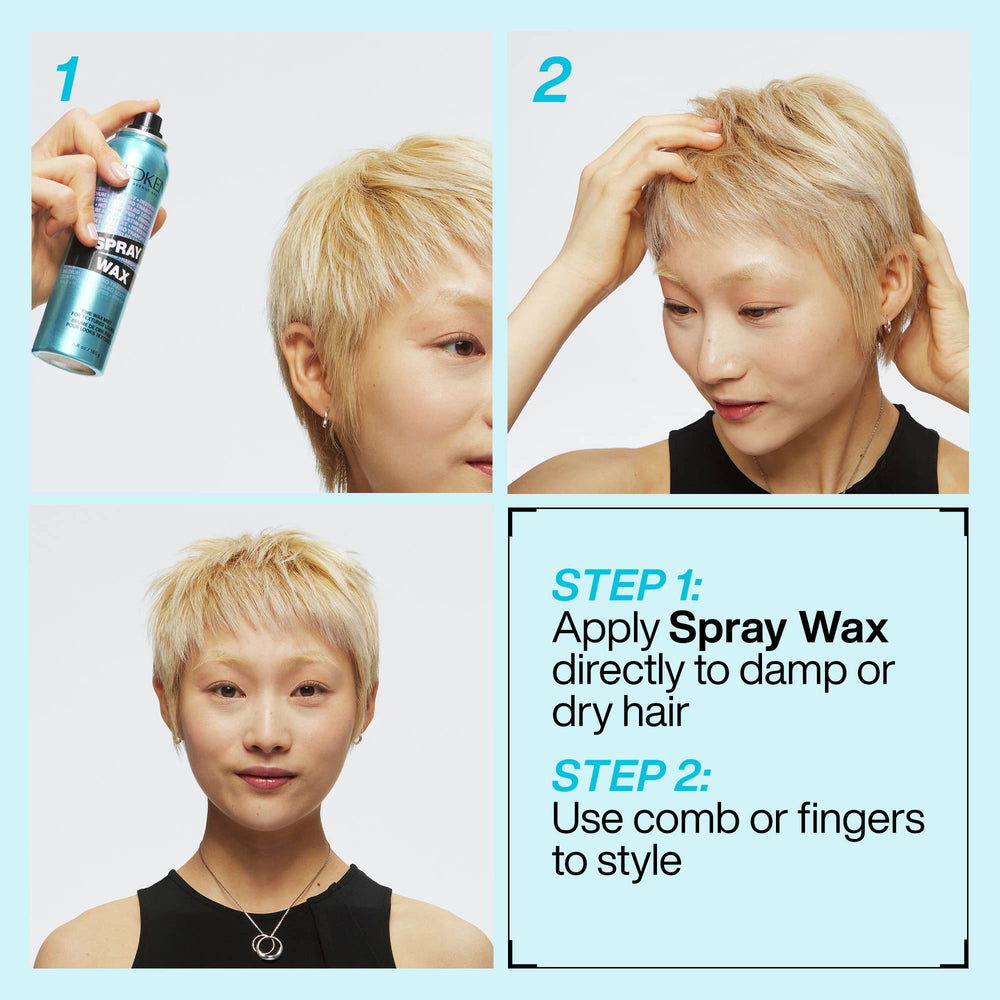 Redken Spray Wax Invisible Texture Mist flyaway control on sleek hair