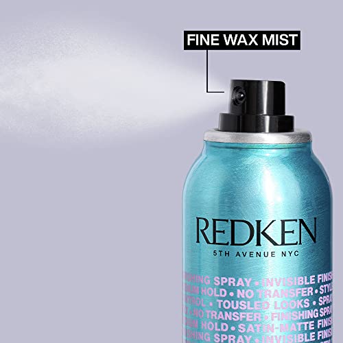 Redken Spray Wax Invisible Texture Mist micro-wax complex visible in action