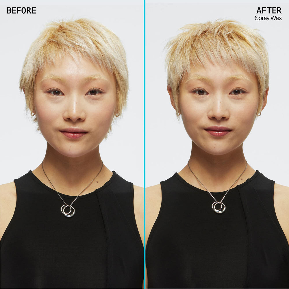 Redken Spray Wax Invisible Texture Mist close-up on hair texture and added body