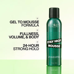 Redken Stay High Mousse gel-to-mousse texture in action