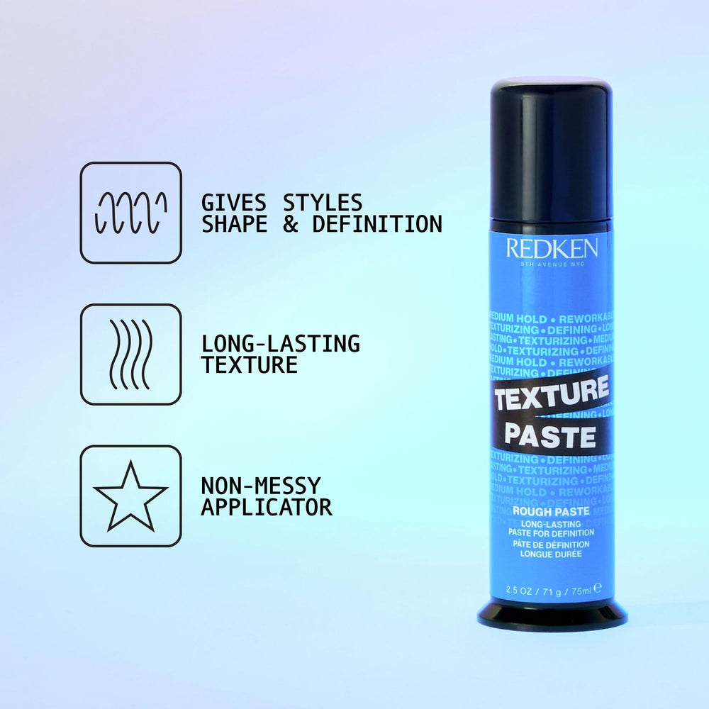Redken Texture Paste hand-application demonstrates easy rub-in texture.