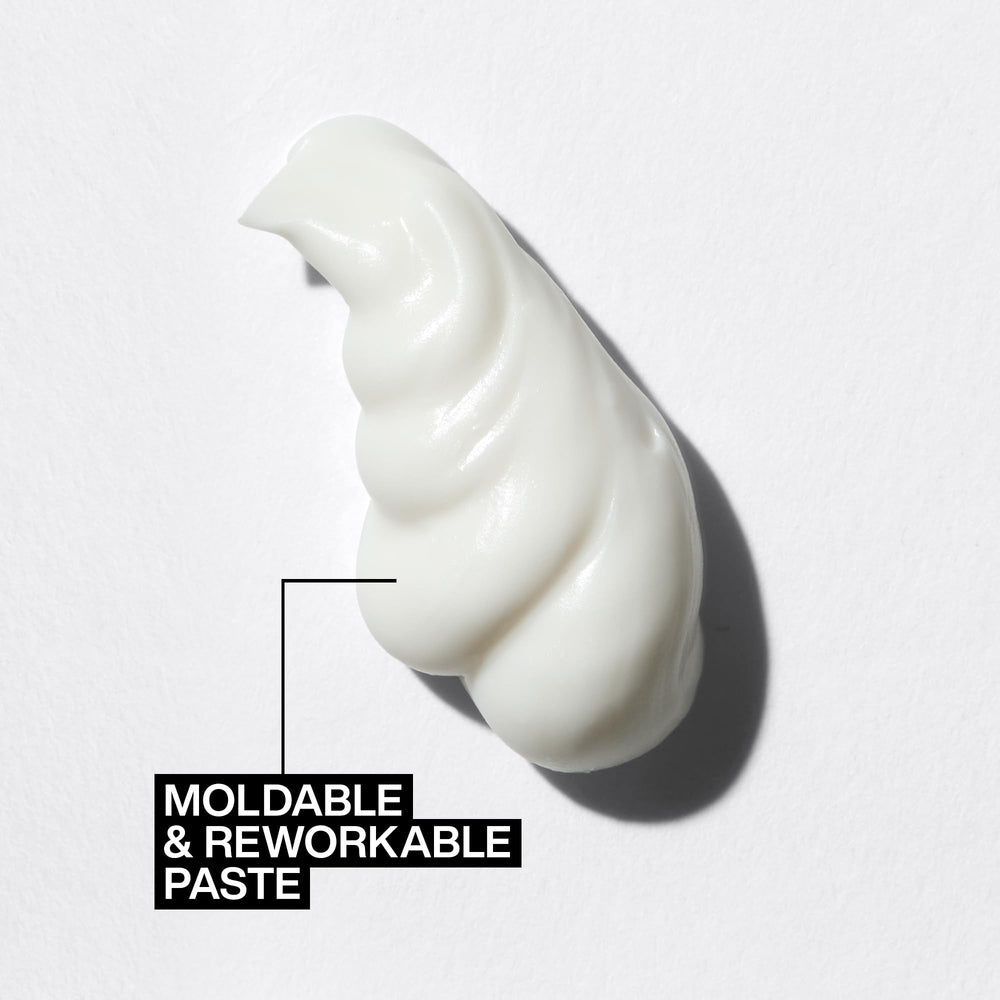 Redken Texture Paste matte finish look on hair for natural, piecey texture.
