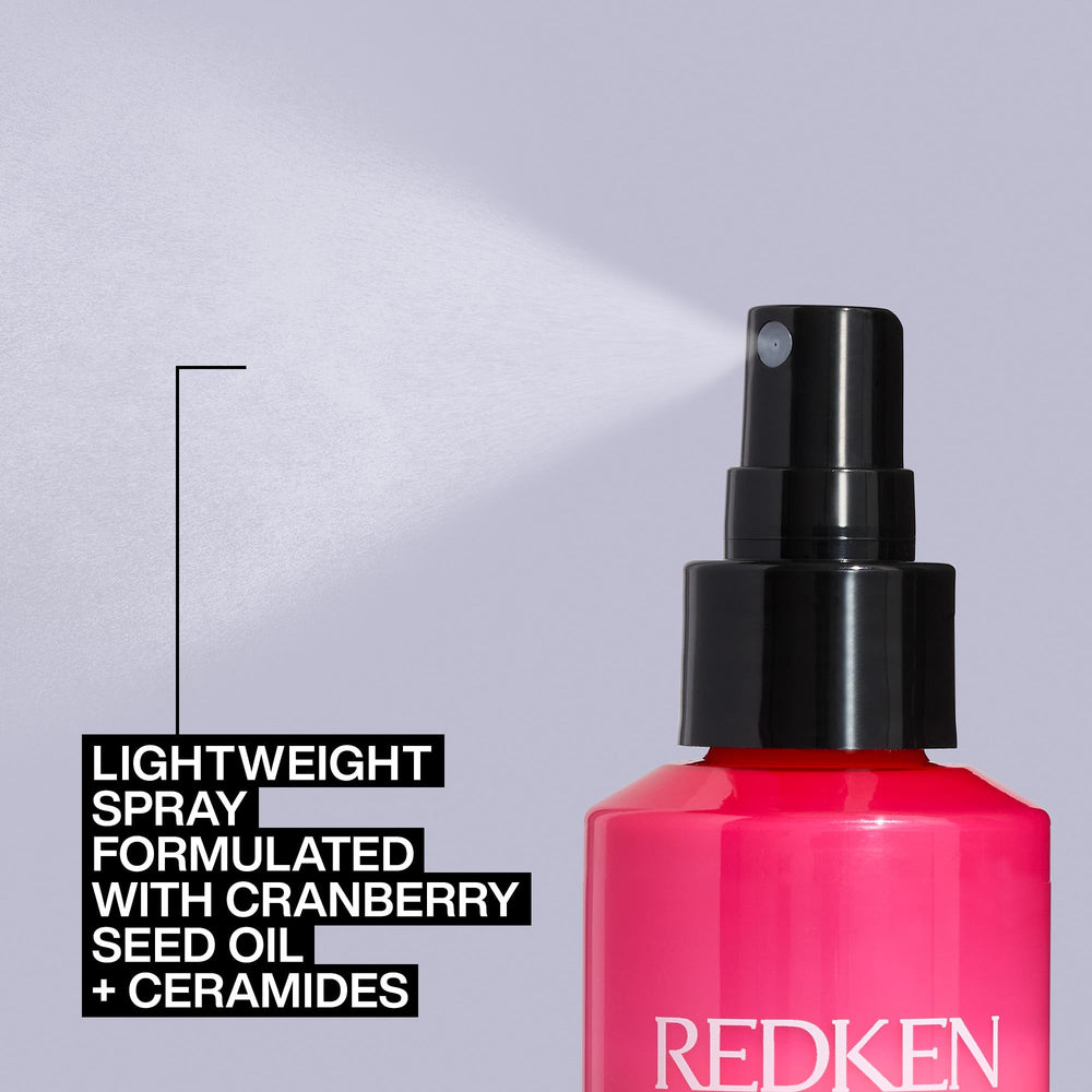 Redken Thermal Spray 11 Low Hold creates a silky, frizz-free finish