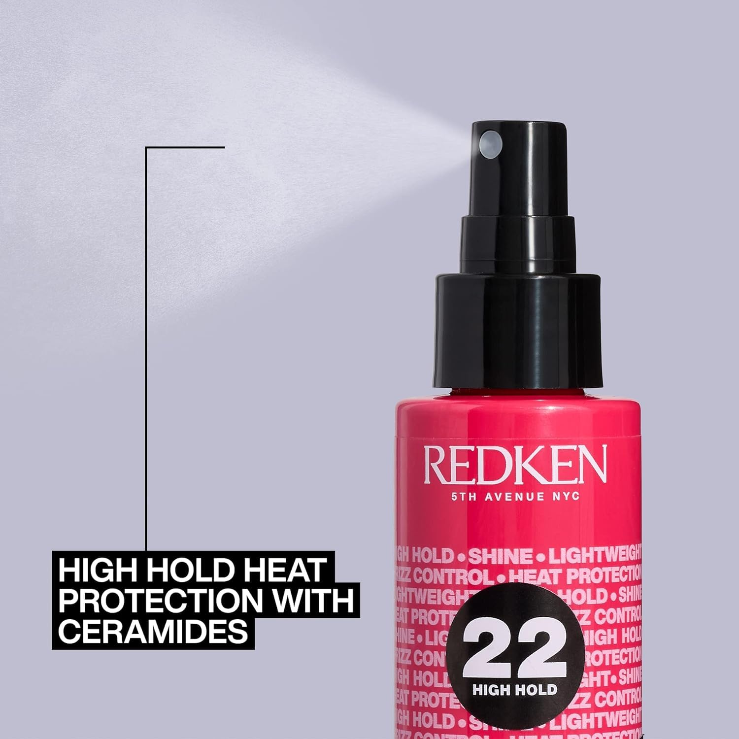 Redken Thermal Spray 22 adds shine while preserving hair integrity during heat styling.