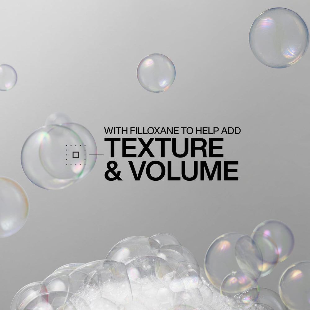 Redken Volume Injection Shampoo closeup of ingredients highlighting bodifying complex