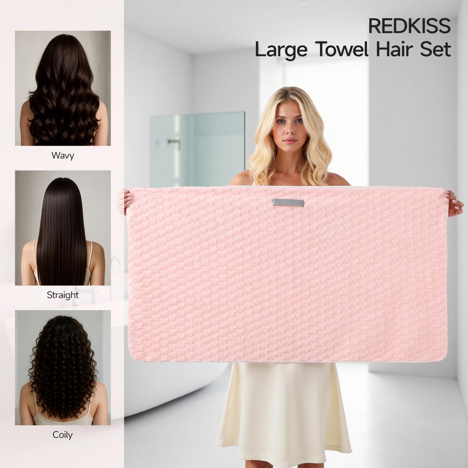 REDKISS toalla microfibra grande alta absorción con superficie nube para secado rápido
