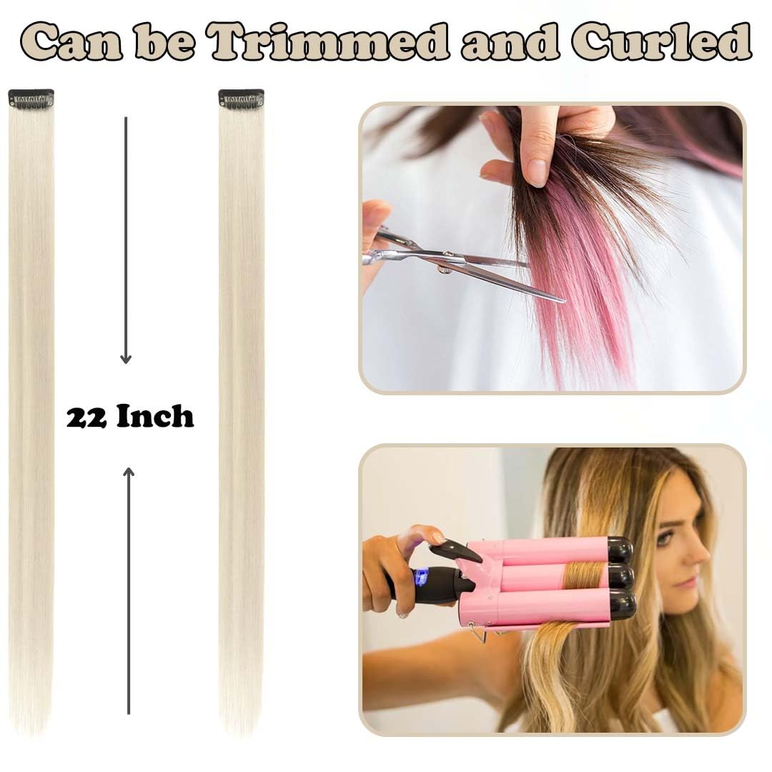 REDMENCO 22-inch blonde extensions add length with natural movement.