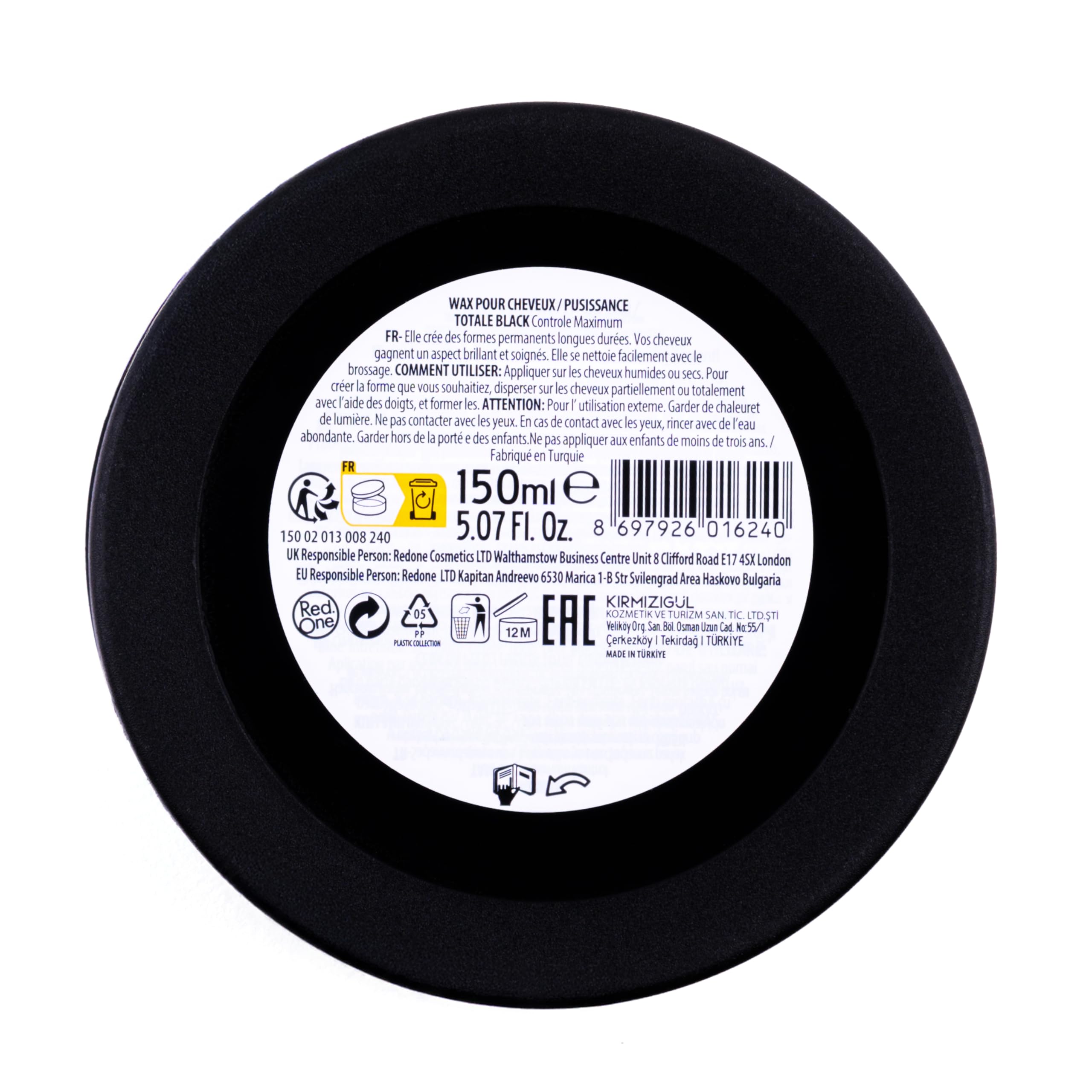Creamy gel-wax texture gliding through hair for smooth application.