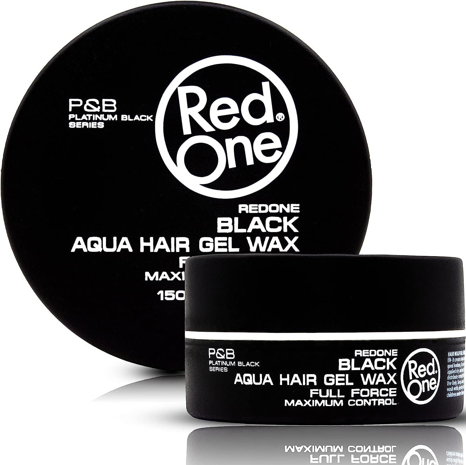 Redone Hair Wax Black 150ml jar close-up showing strong hold and shine.