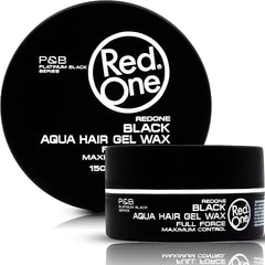 Redone Hair Wax Black 150ml jar close-up showing strong hold and shine.