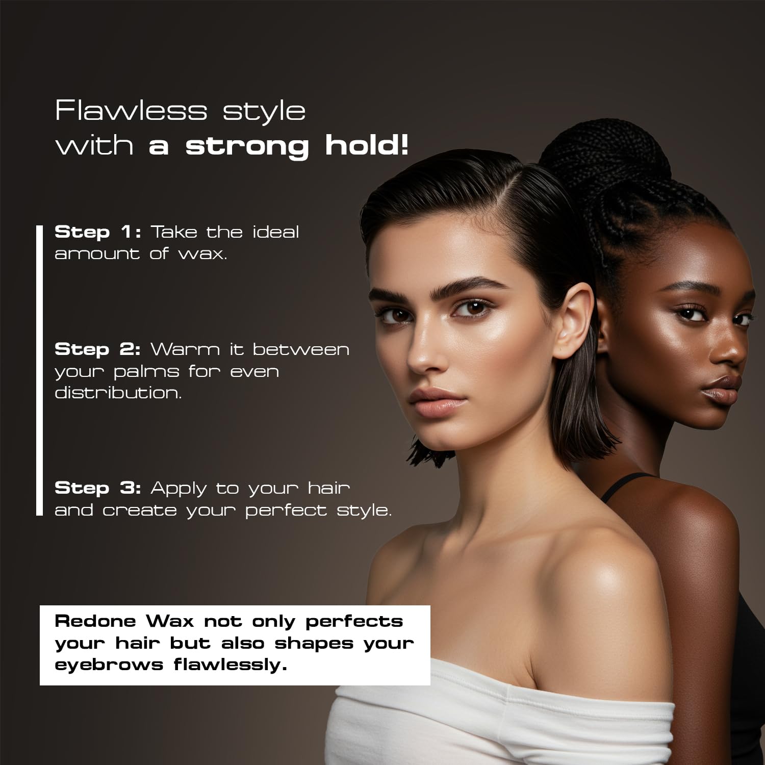 Textured hair defined with Redone Hair Wax Black for modern looks.