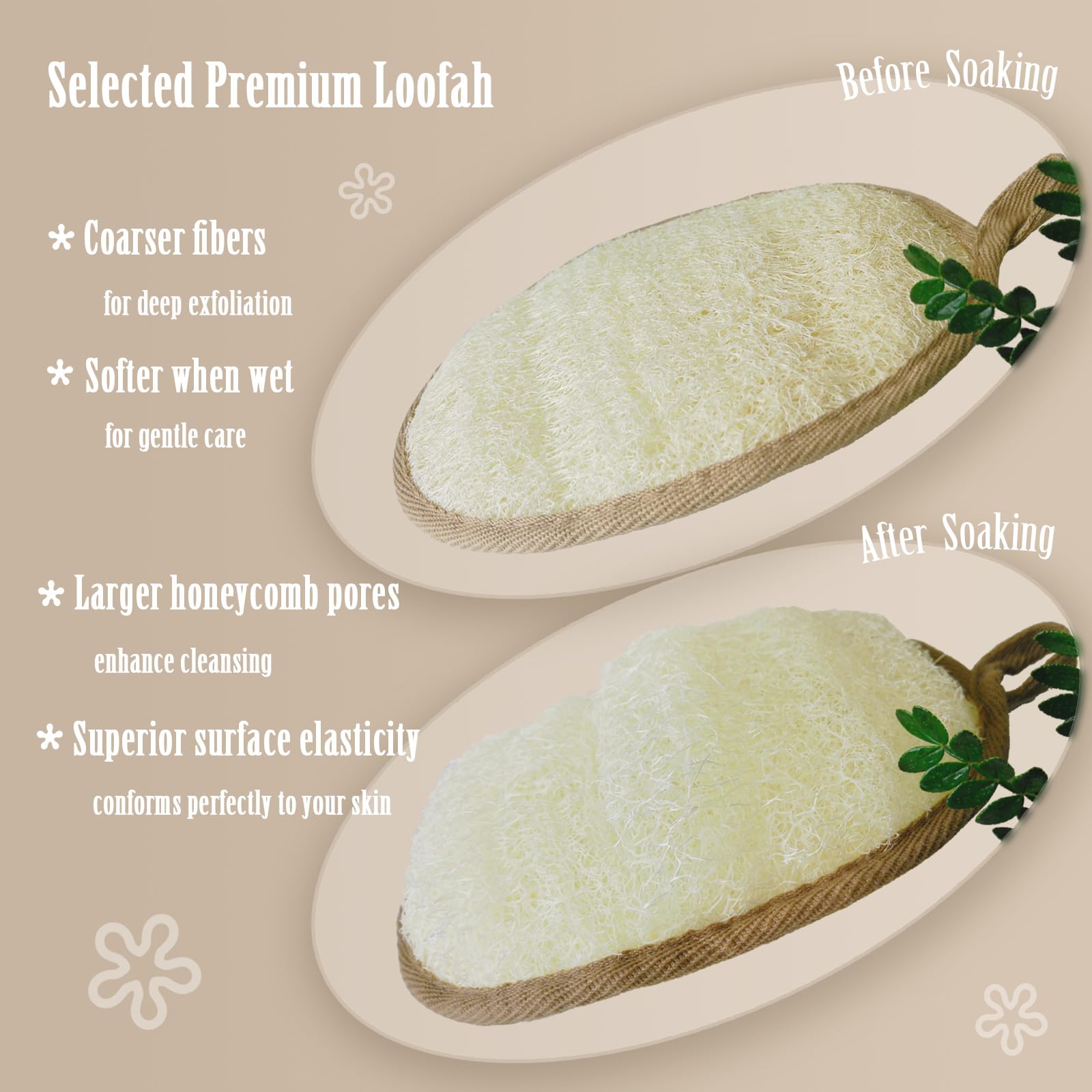ReedChaCha luffa egipcia, fibra densa para mayor durabilidad