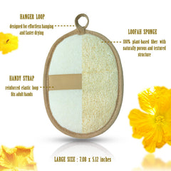 ReedChaCha luffa natural egipcia, detalle lateral, secado rápido para higiene diaria