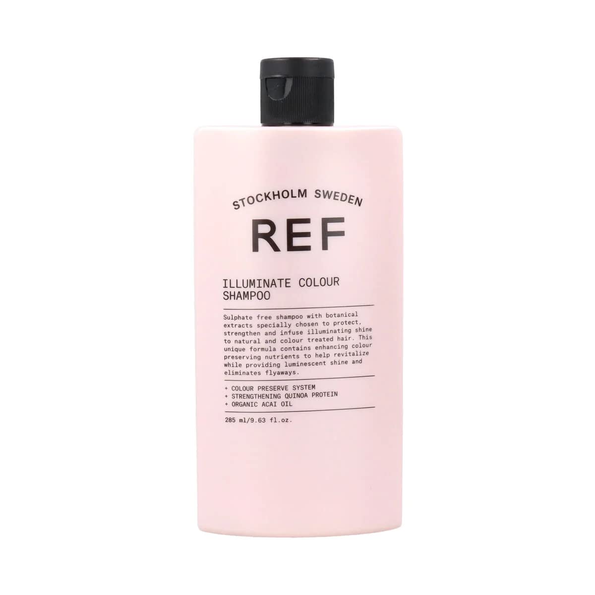 REF Champú Iluminación de Color, botella, preserva el color y aporta brillo en cabello natural y teñido