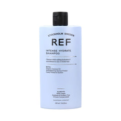 REF champú intenso hidratante para cabello suave y nutrido en uso diario.