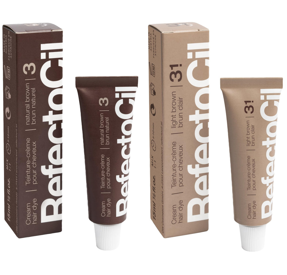 Refectocil cream hair dye natural brown tubes for lasting brunette color