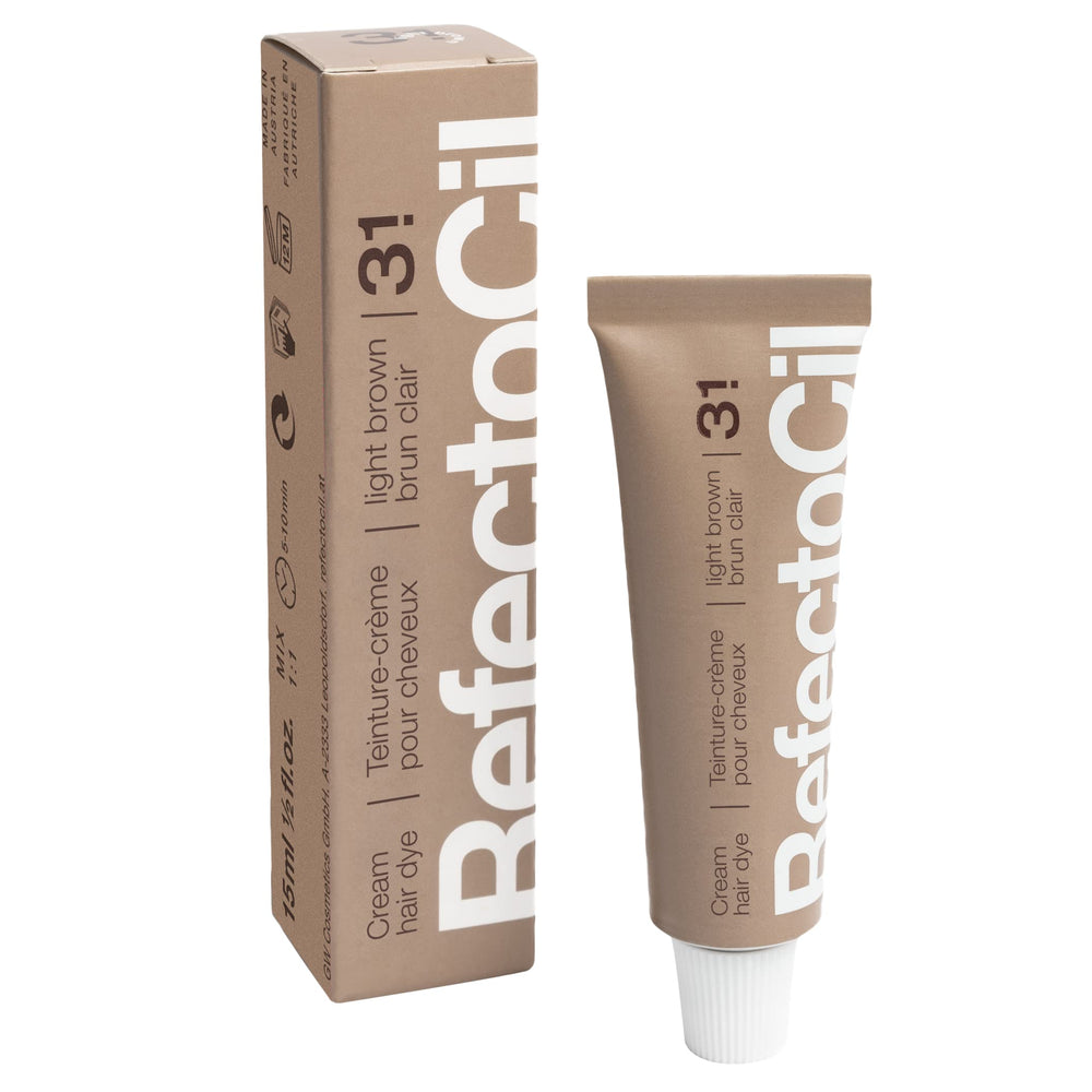 Refectocil dye tubes packaging display showing two-color pack