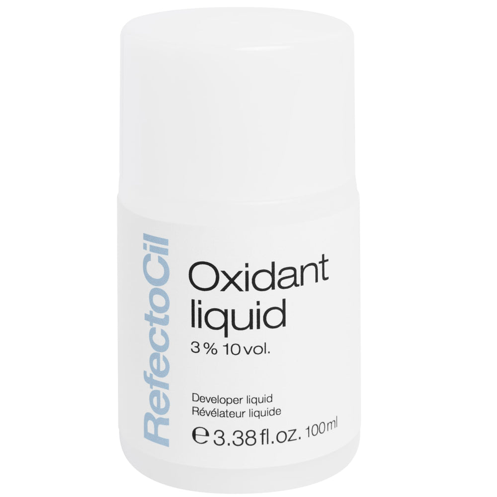 Refectocil Liquid Developer 100ml bottle for brow and lash tinting, supports consistent color development