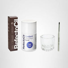 RefectoCil mixing brush and dish for precise color blending