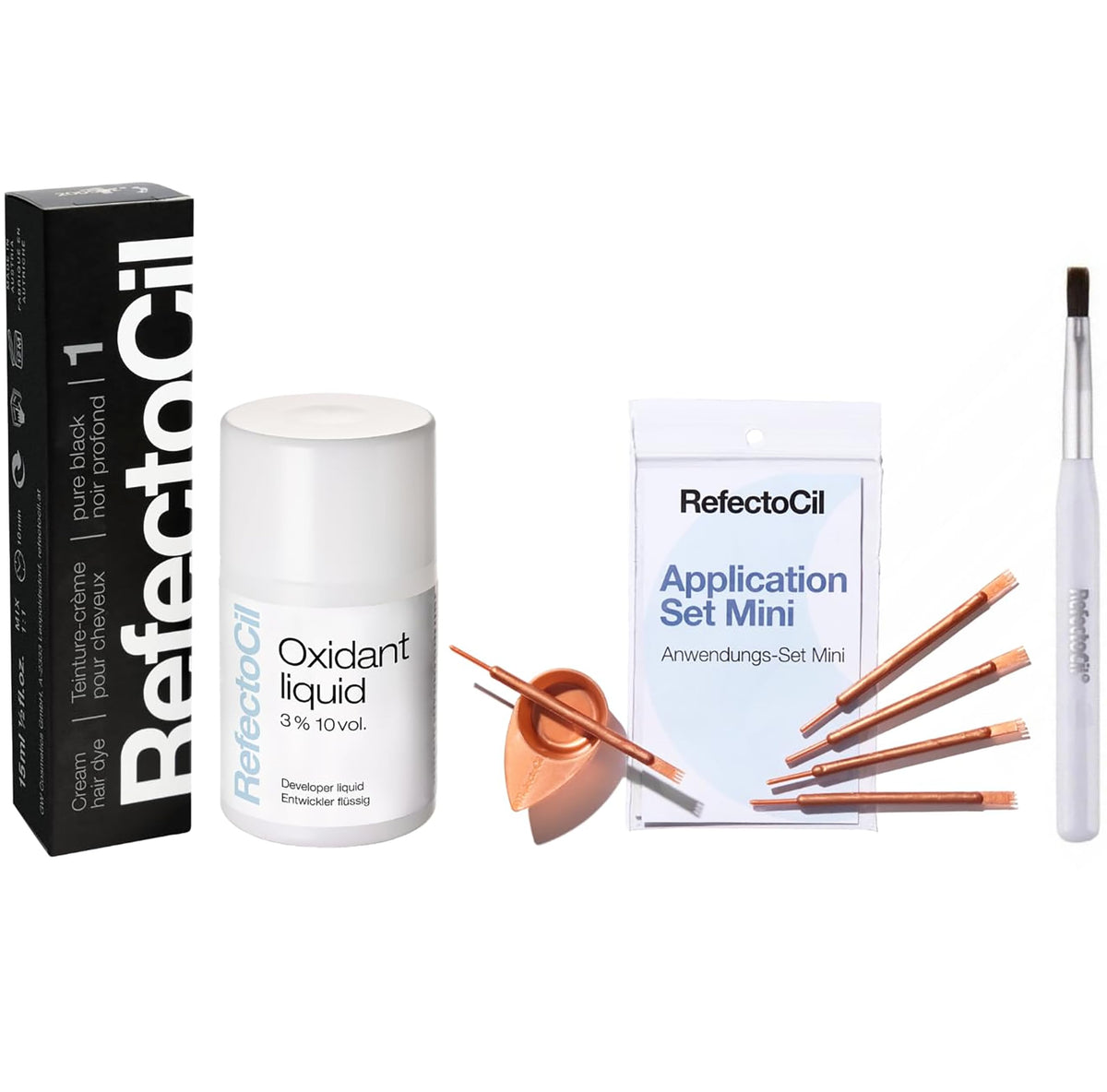 Refectocil No.1 Pure Black cream dye — deep, long-lasting color for dark hair.