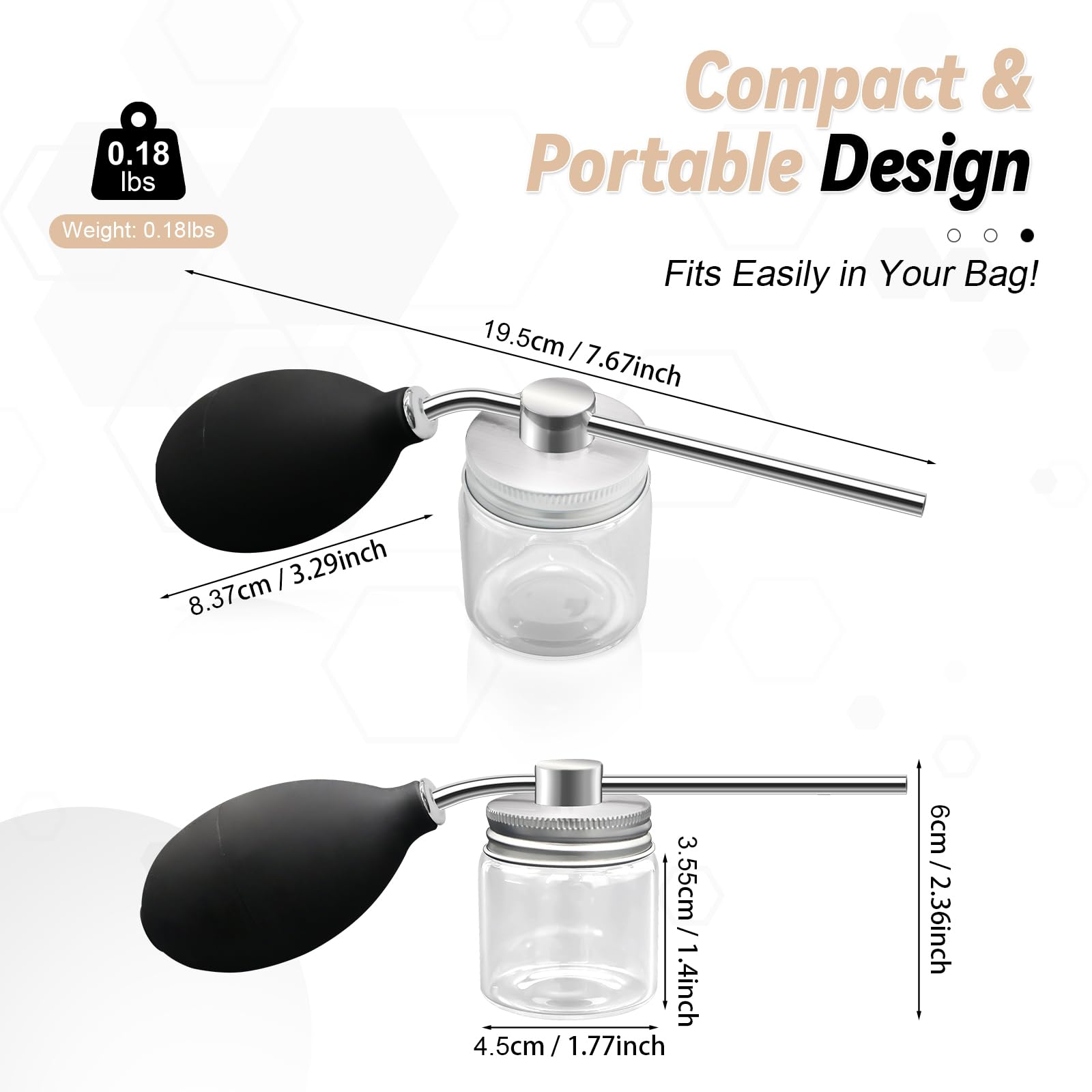 Refillable powder spray bottle wide-mouth refill for quick, mess-free loading.
