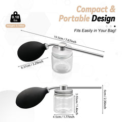 Refillable powder spray bottle wide-mouth refill for quick, mess-free loading.