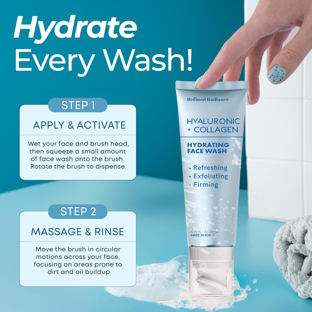 Aplicación de Refined Radiance con masajes circulares para limpieza suave