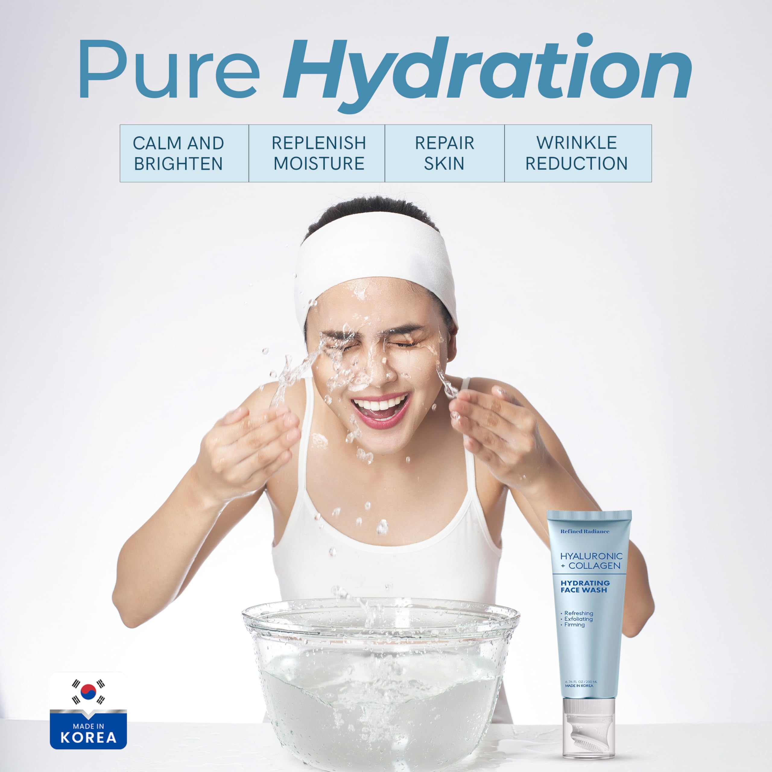 Enjuague con agua tibia de Refined Radiance para confort diario