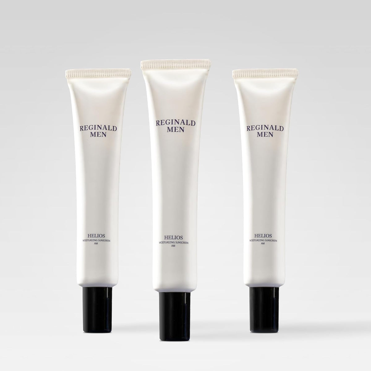 Reginald Men Helios SPF 50+ front view bottle offers reliable daily protection.