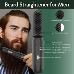 REHOYO beard straightener three-temperature settings for soft to thick beards