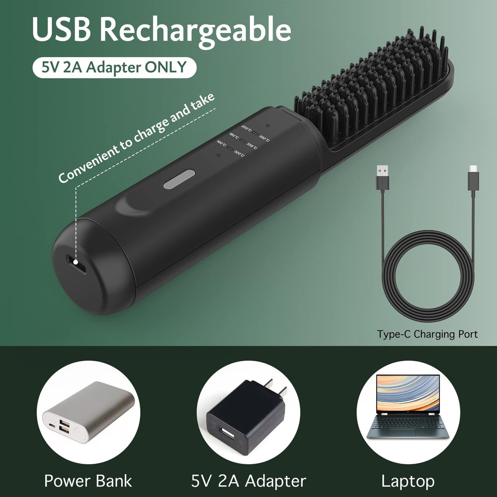REHOYO beard straightener with 4000mAh battery for all-day portability
