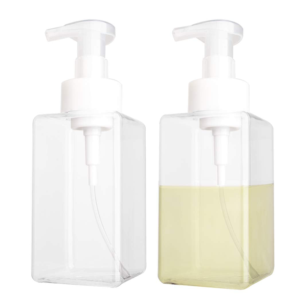 Rejomiik clear foaming dispenser 2-pack with a sleek, refillable design.