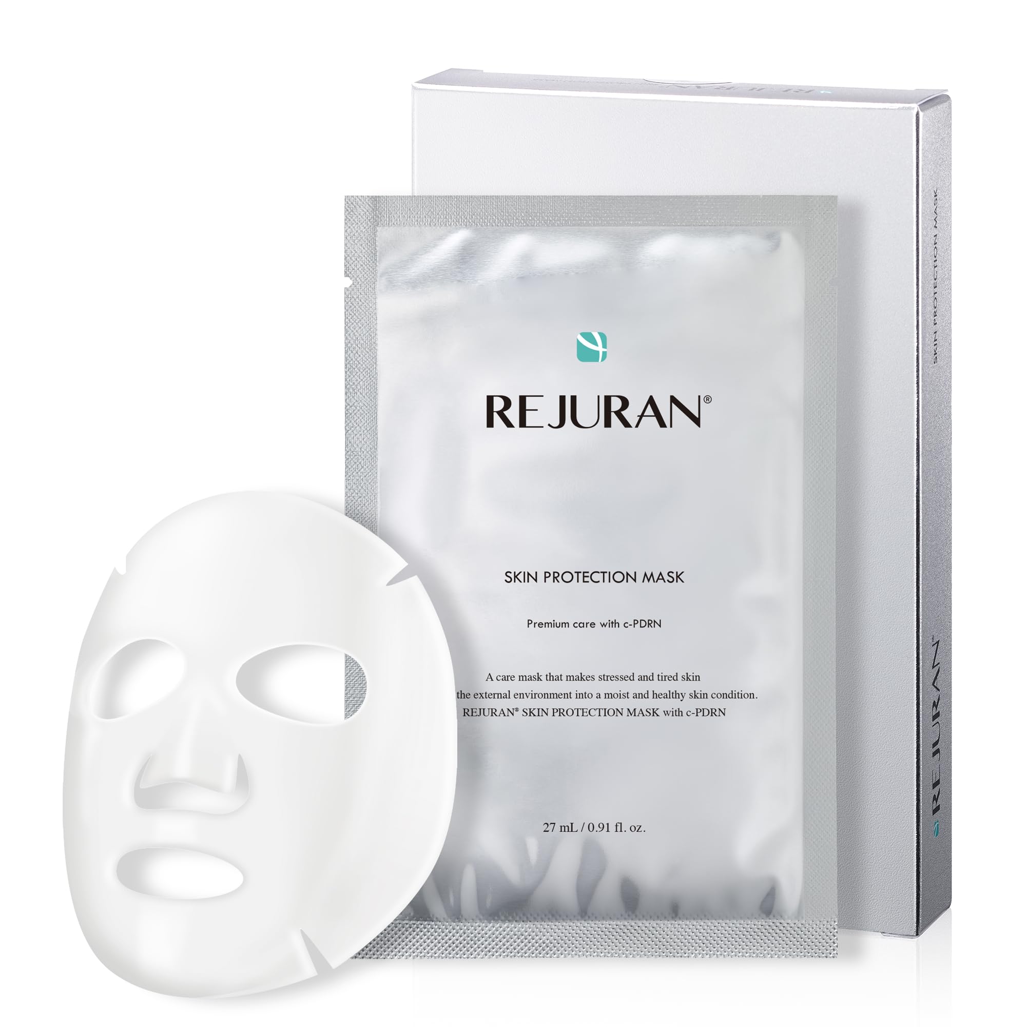 REJURAN mascarilla c-PDRN en envase, ideal para hidratación diaria.