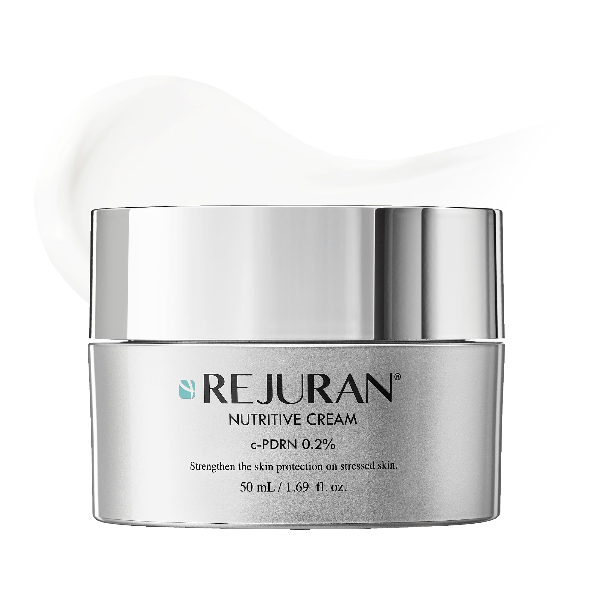 REJURAN Nutritive Cream bottle demonstrates deep hydration for daily nourishment.