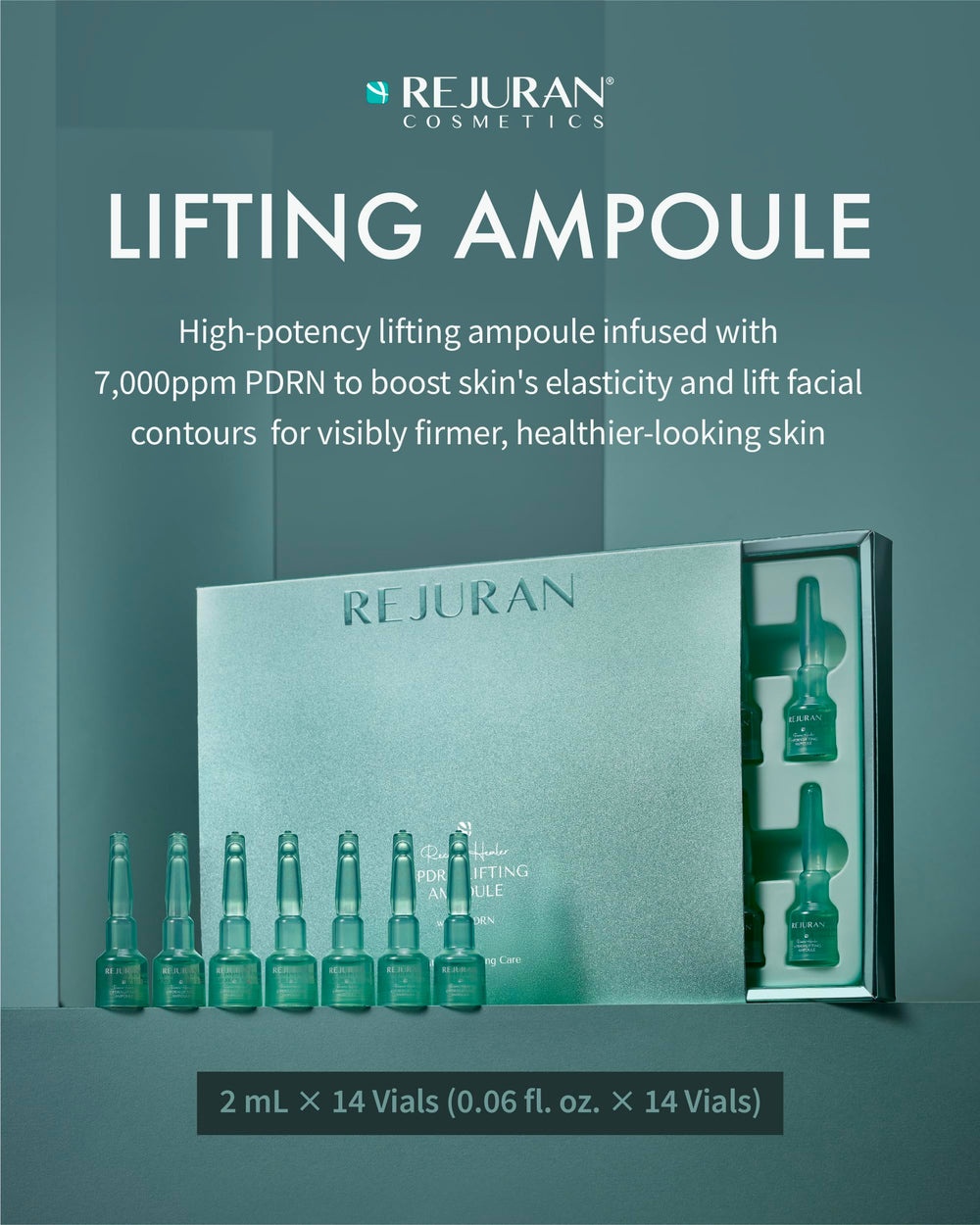 REJURAN Recover c-PDRN Lifting Ampoule bottle close-up shows concentrated PDRN serum