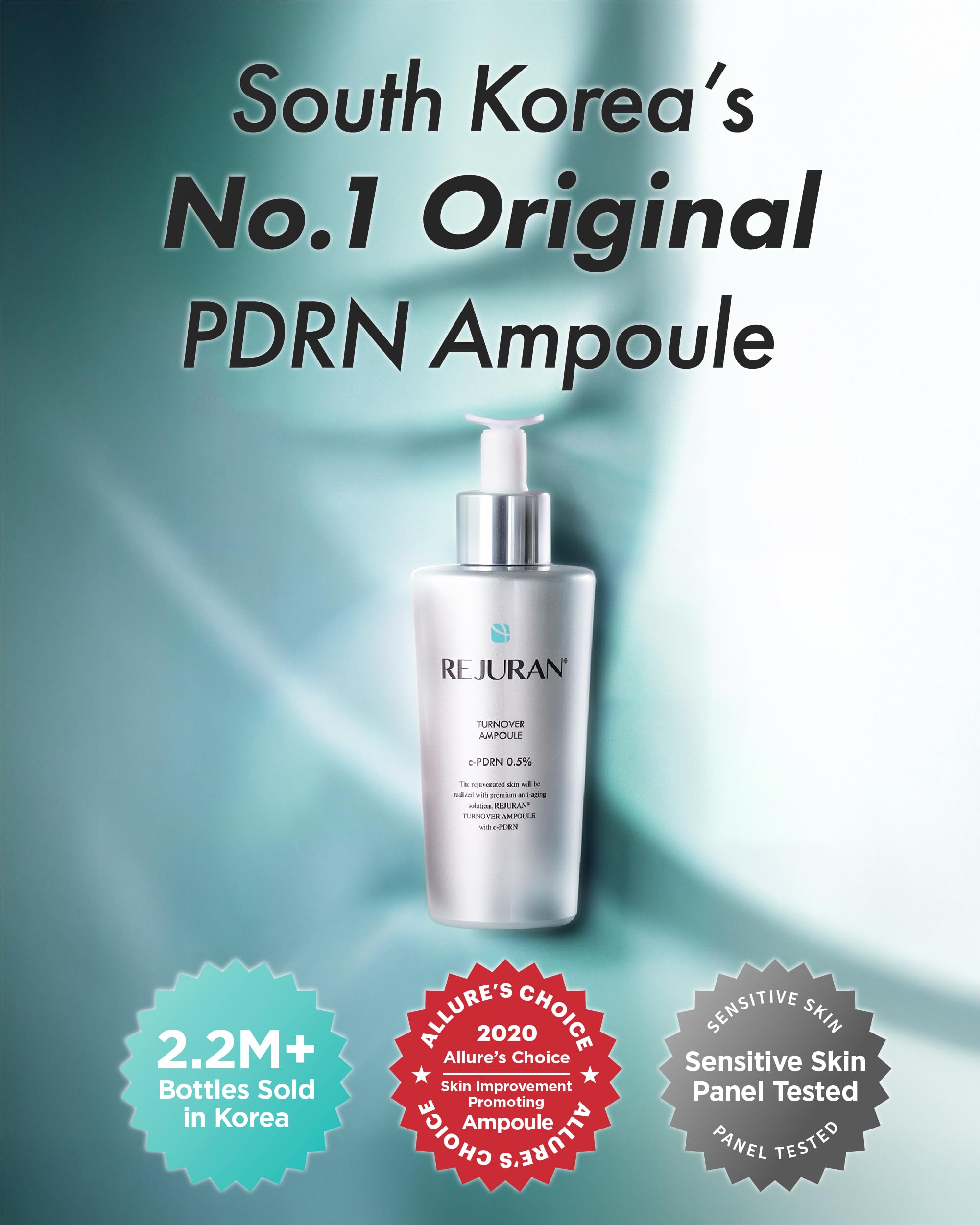 Serum drop on palm demonstrates rich hydration and smoothness.