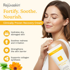 Rejuvaskin Skin Recovery Cream with Aloe Vera shown in botanical imagery