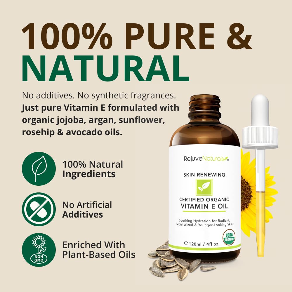 RejuveNaturals Vitamin E Oil application on hands