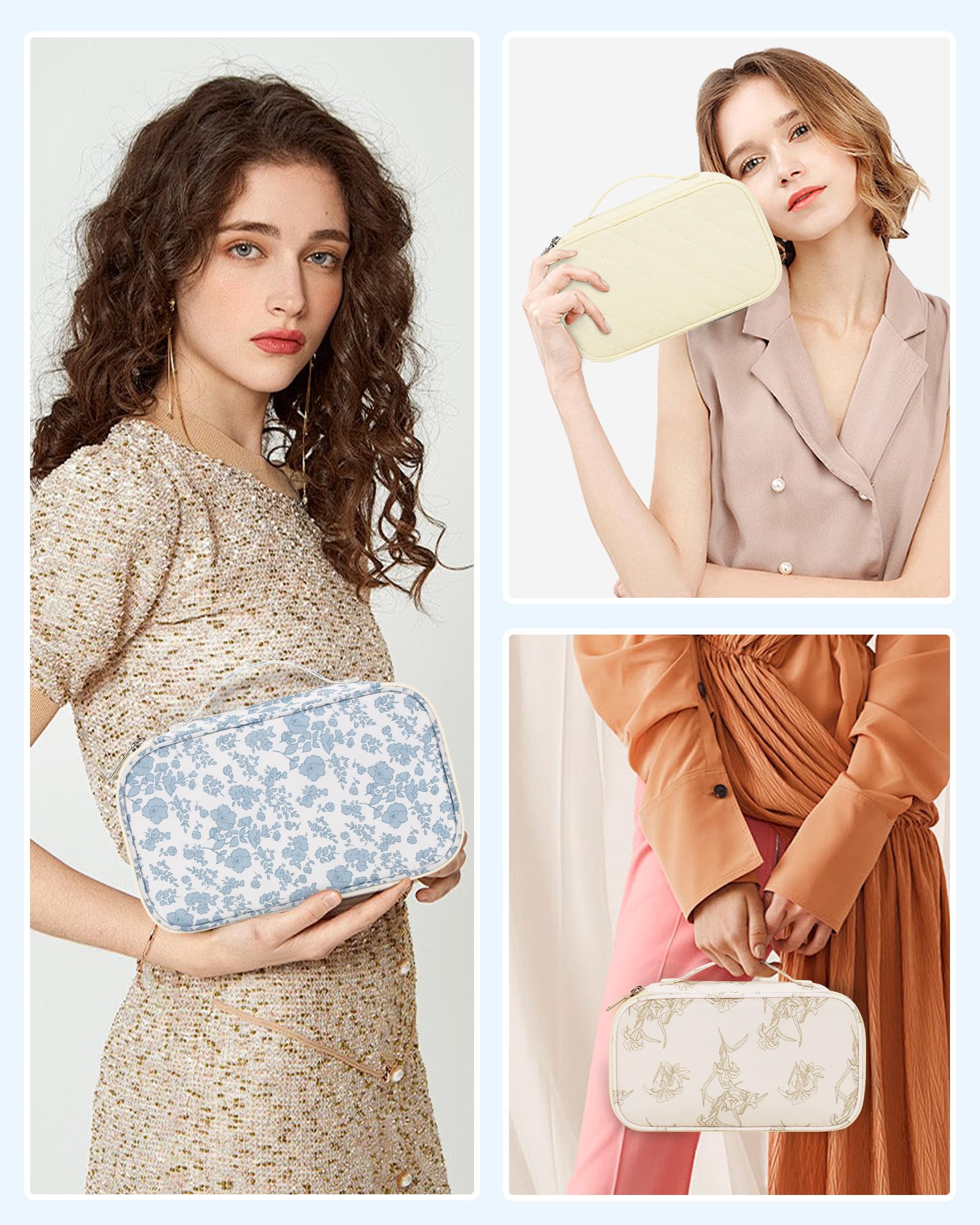 Relavel floral-pattern cosmetic bag adds style to your travel kit