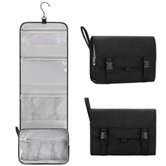 Relavel front view hanging toiletry bag showing organized exterior design and handle