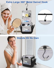 Relavel 360° hanging hook in use for convenient access in a bathroom